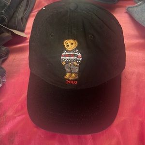 Polo Ralph Lauren Polo Bear Chino Hat - NEW - Baseball Cap Leather Strap